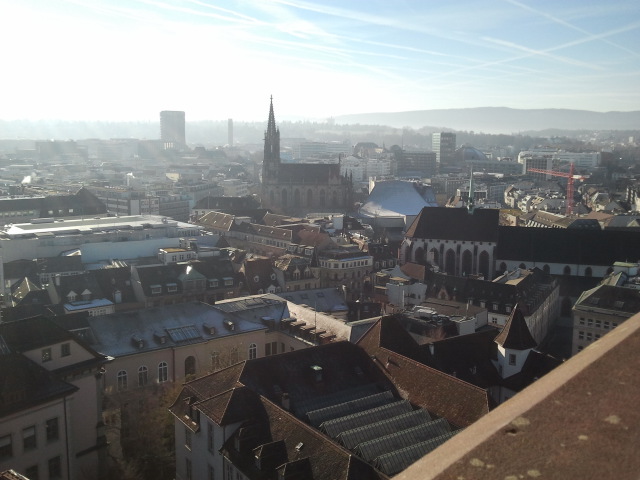 Looking toward the old part of Basel from the top of the Munster.