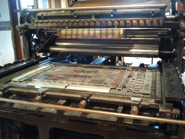 Typesetting on a different floor of the museum.