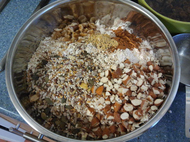Dry ingredients. I'm excited for breakfast just looking at them!